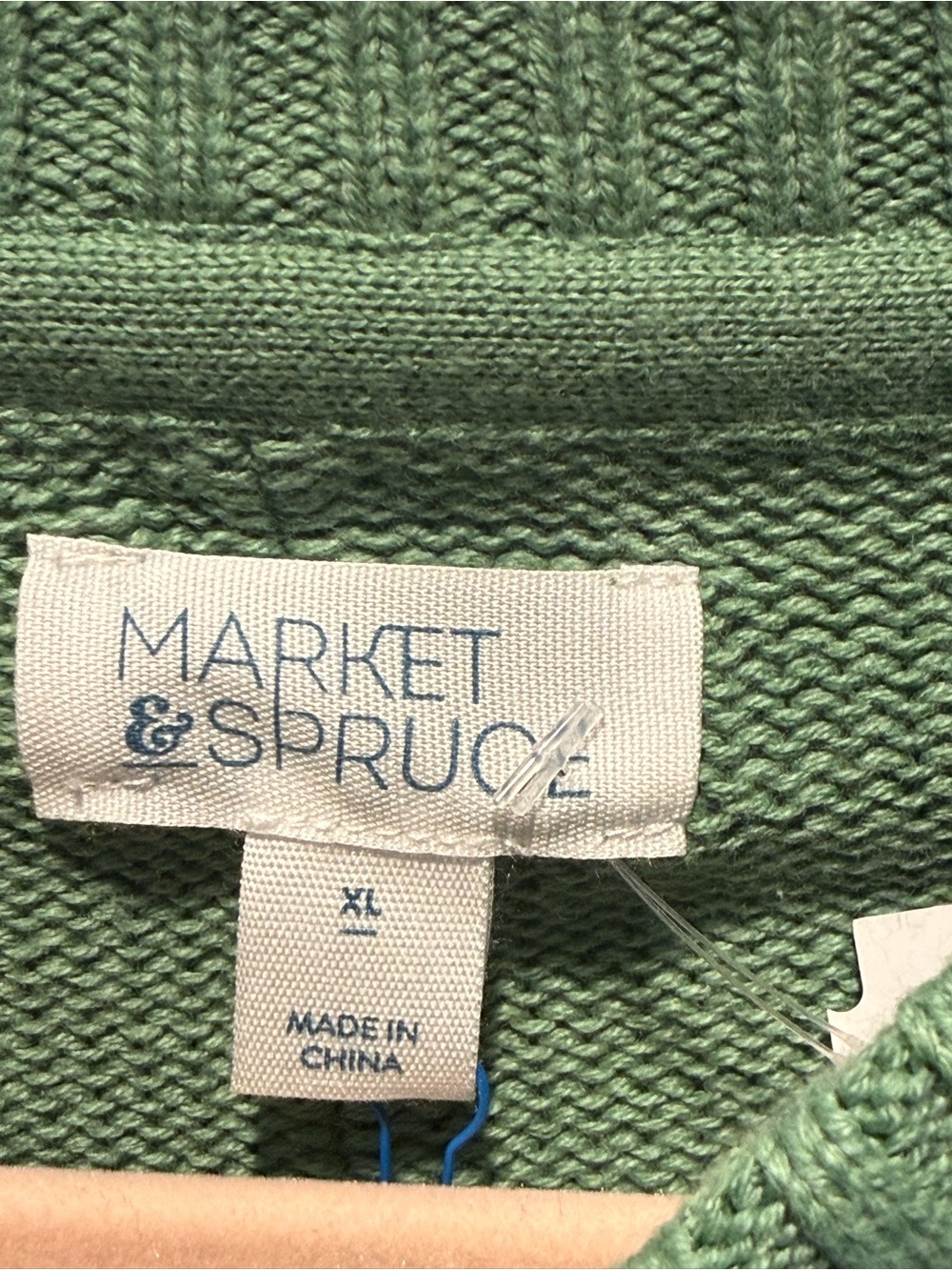 Nwt Market & Spruce Green Knit Crewneck Sweater Xl — image 3 of 4